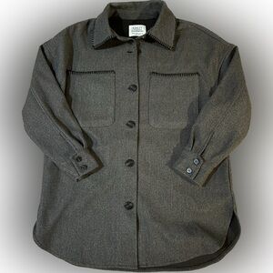 Ashley By 26 International Outwear Jacket Shacket Gray Womens Sz USA 8 Stitching